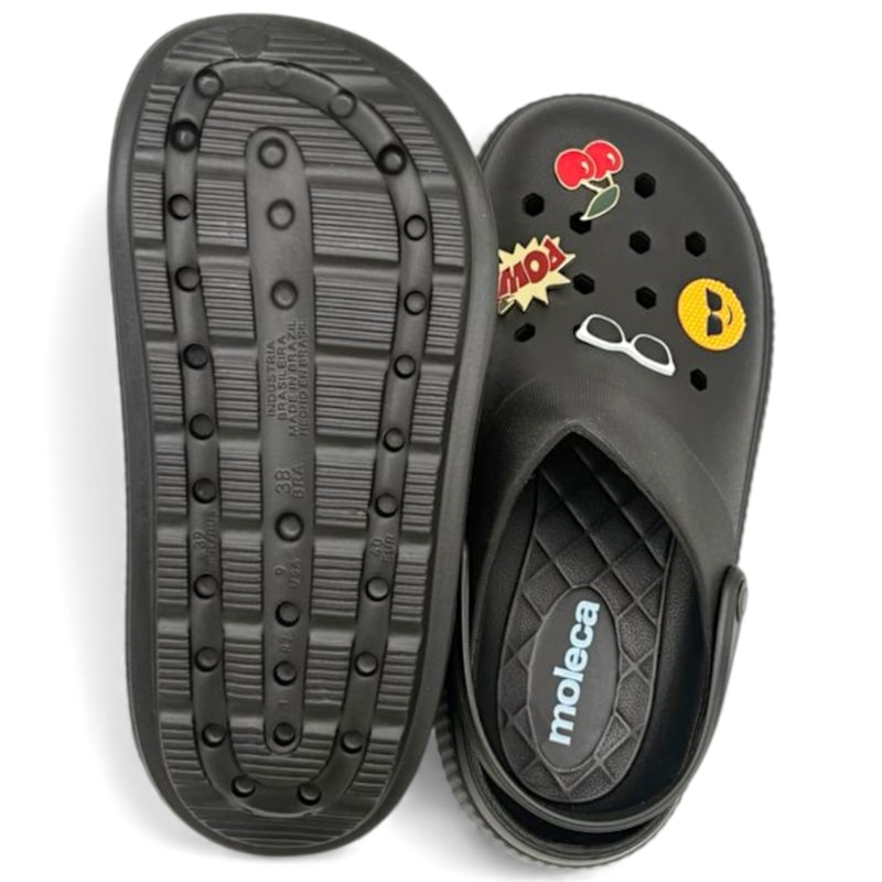 Babuche Moleca Clog Conforto com Pingente Feminina-83819494-c7c1-44ab-a7c6-1f0be6818133