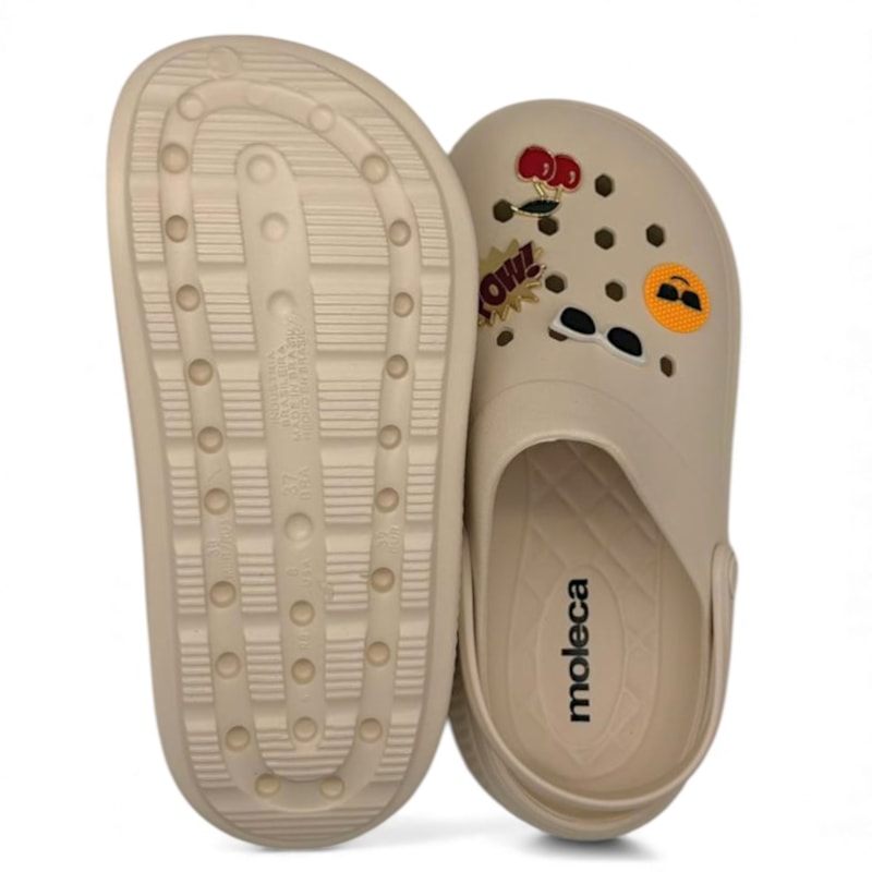 Babuche Moleca Clog Conforto com Pingente Feminina-6906ccef-bc78-488b-b088-c68c4477deba