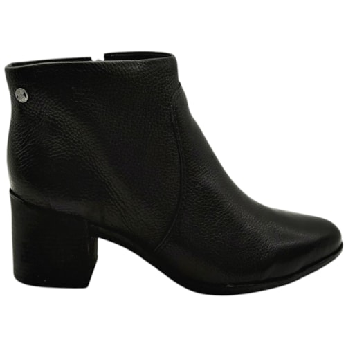 Bota Cano Baixo Bottero em Couro Salto Bloco Feminina