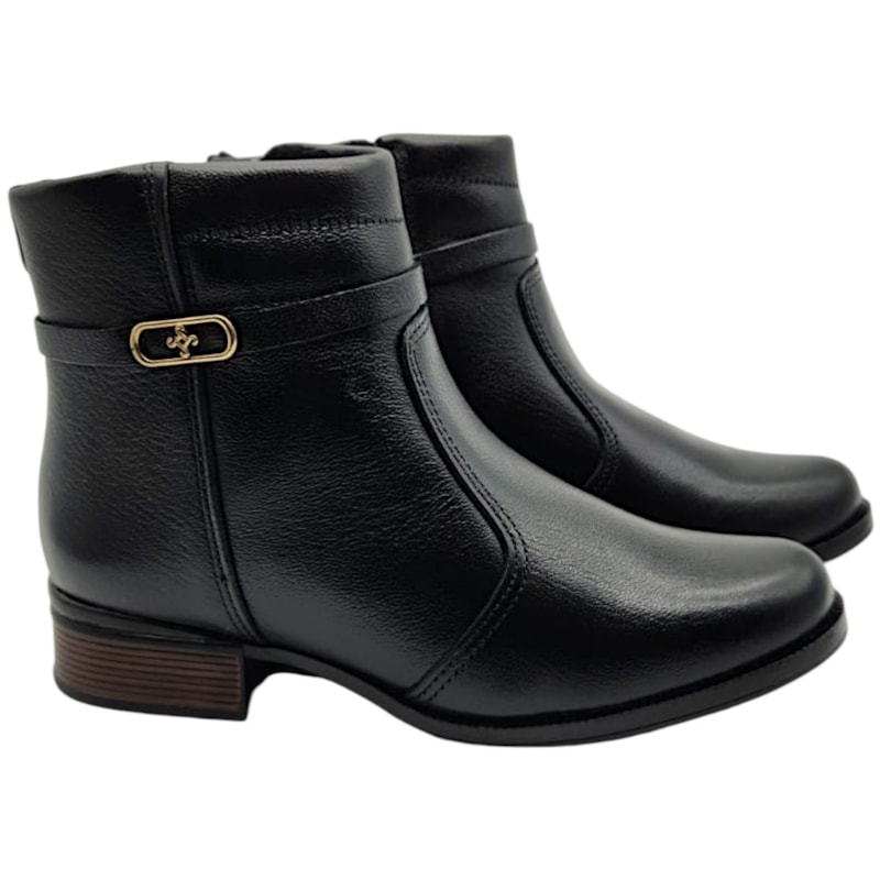 Bota Cano Baixo Pegada em Couro Feminina-083c5df0-e92a-4481-973e-368a66eca168