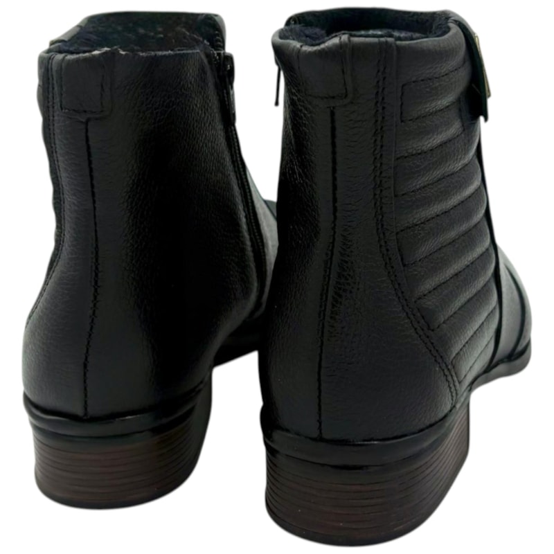 Bota Cano Curto Pegada em Couro Calce Fácil Feminina-78fb4641-005e-4d21-9baa-4db38796d1b7