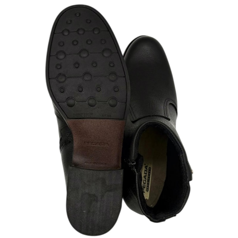 Bota Cano Curto Pegada em Couro Calce Fácil Feminina-88946dd7-d219-4a31-9e99-8378b07af89c