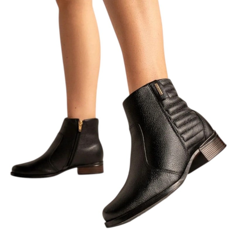 Bota Cano Curto Pegada em Couro Calce Fácil Feminina-7b881f22-1268-4672-9561-321871a7efb4