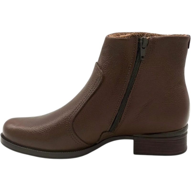 Bota Cano Curto Pegada em Couro Calce Fácil Feminina-7561a5cc-10a1-4374-992f-62fadae183dd