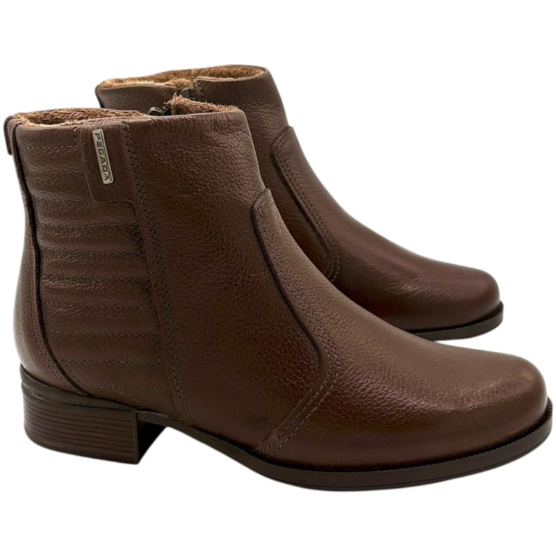 Bota Cano Curto Pegada em Couro Calce Fácil Feminina-70372e88-7caa-43b0-a720-72f06f513ca8