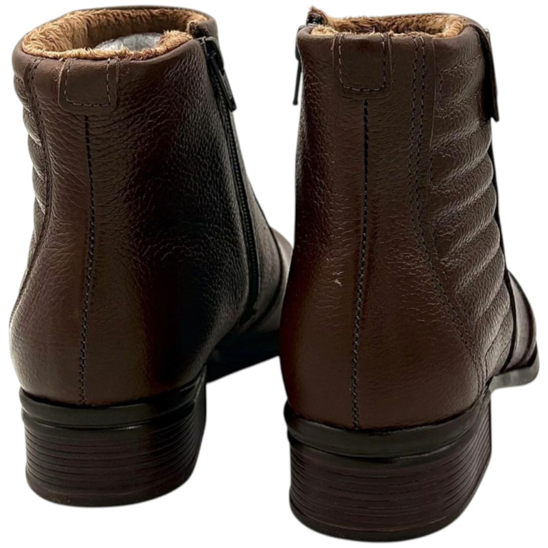 Bota Cano Curto Pegada em Couro Calce Fácil Feminina-8c9d1690-cbdd-4df8-9d23-068919f23728