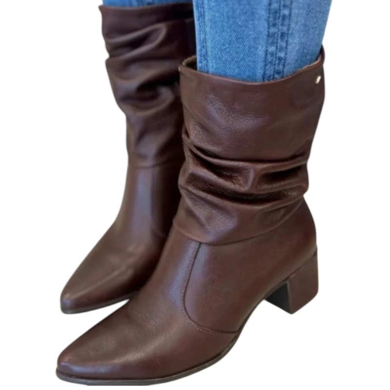 Bota Cano Médio Pegada em Couro Feminina-e65065b6-d61b-471f-a2b1-02cf13fba70a