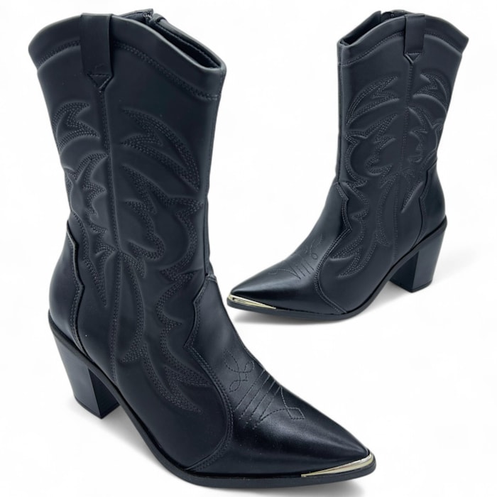Bota Vizzano Western Texana Feminina-c10423db-6031-4236-8cdc-2e57f633349c