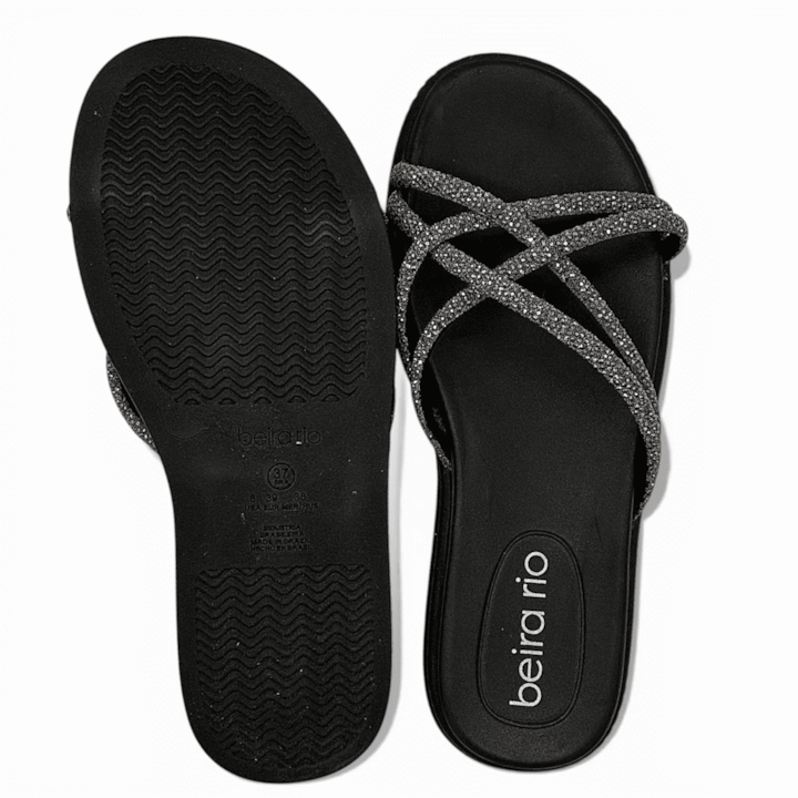 Papete Beira Rio Tiras com Strass Feminina-b7827f4f-61a7-4c89-9bcc-ca7e7c629f72