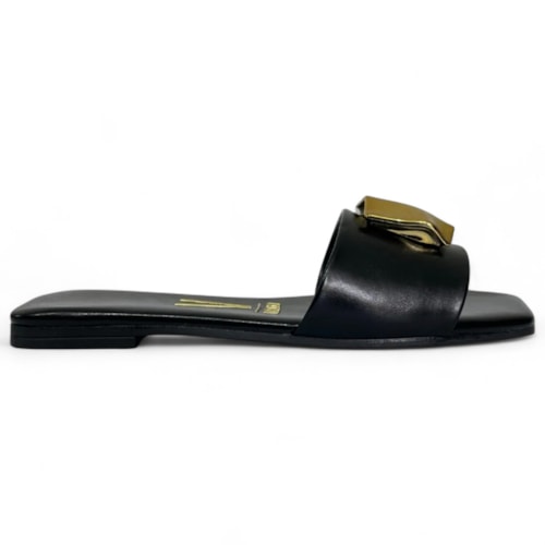Rasteira Vizzano com Metal Dourado Feminina