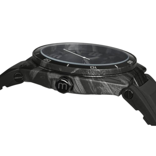 Relógio Mondaine Detalhes em Carbono Pulseira Silicone Masculino