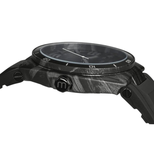 Relógio Mondaine Detalhes em Carbono Pulseira Silicone Masculino