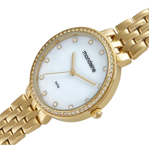 Relógio Mondaine Madrepérola Cristais Feminino