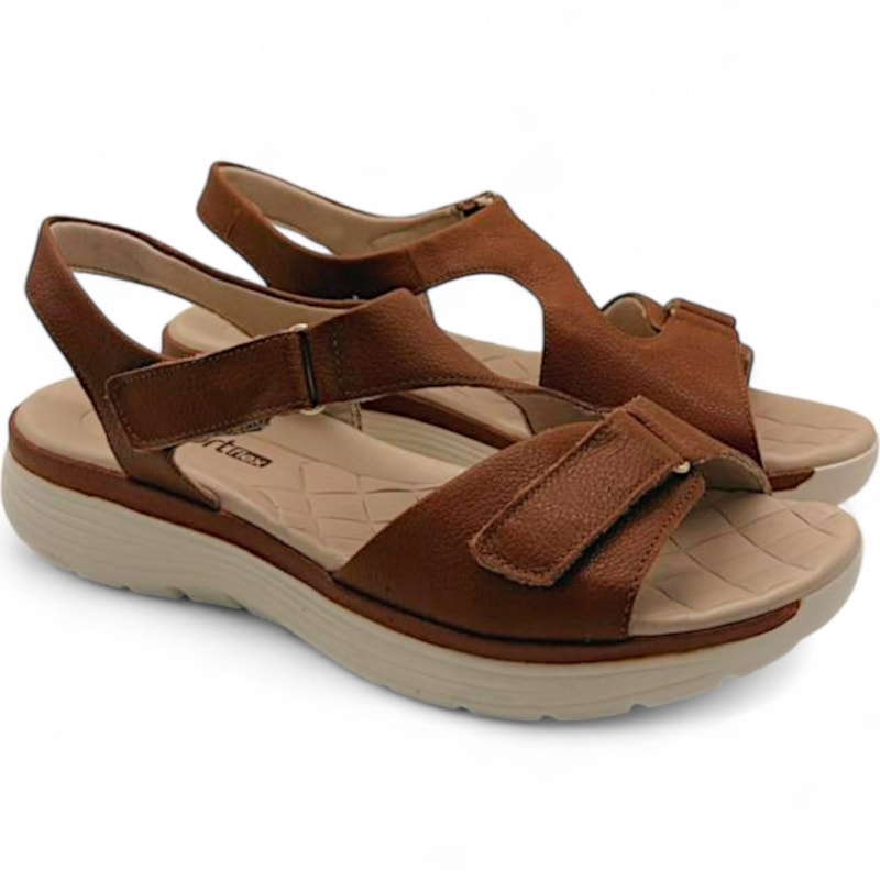 Sandália Comfortflex Ortopédica em Couro Feminina-5462c926-3ae8-41c1-8067-4a4005420f32