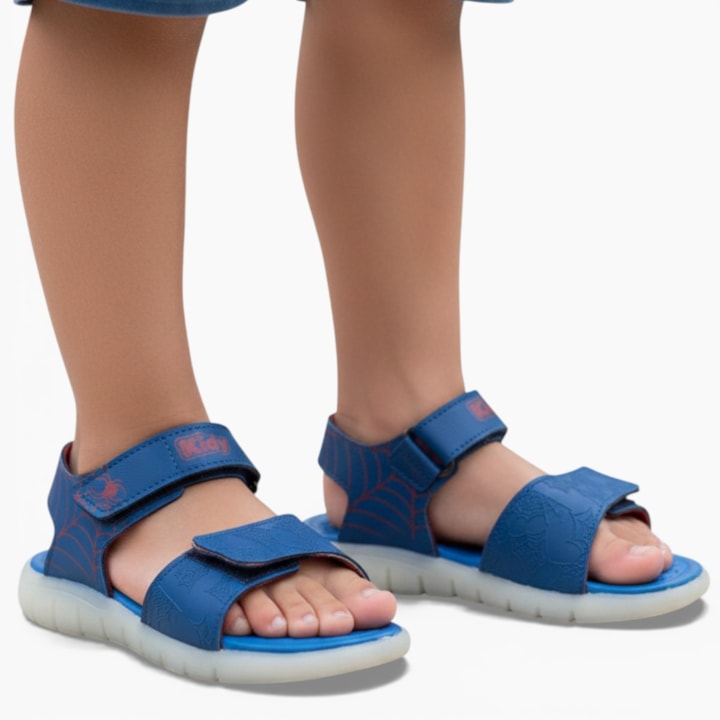 Sandália Kidy Homem Aranha com Velcro e Led Infantil Masculina-695cb45e-5368-4349-a0a6-a826dcf32460
