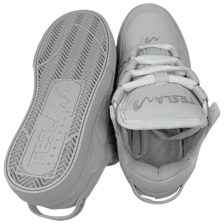 Tênis Casual Tesla Coil All White Unissex-07f6a4a7-e709-4fd2-9ba6-08b46318a19f